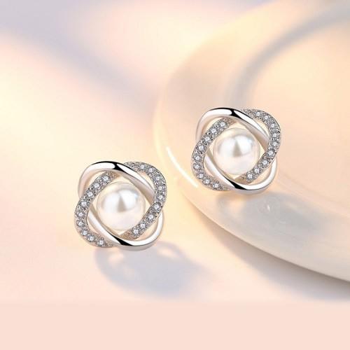 Bông tai ngọc nhân tạo nạm đá nhân tạo BHBT93