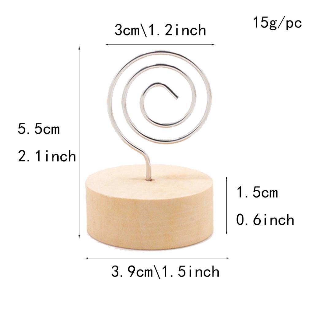 10pcs Wooden Base Place Card Holder Wedding Party Table Name Card Clip