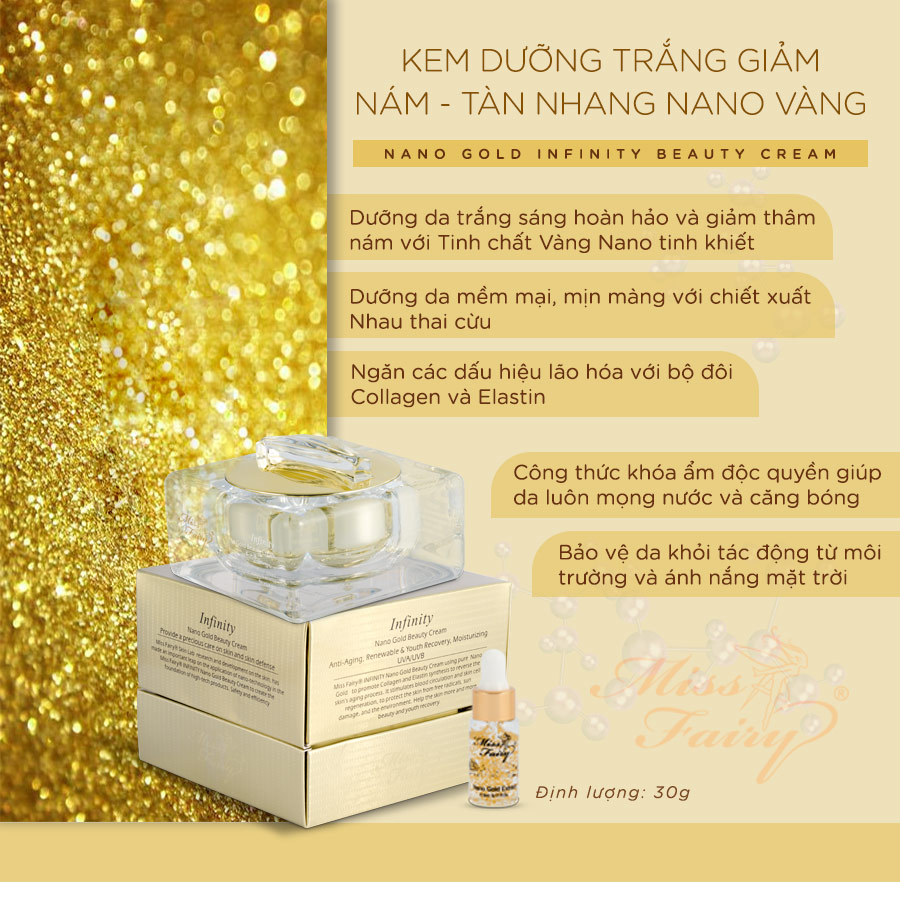 KEM MISSFAIRY VÀNG - NANO GOLD - XOÁ THÂM NÁM - TÀN NHANG - CẤP ẨM DA