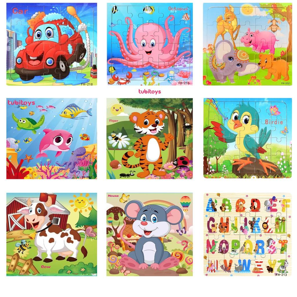 COMBO 10 TRANH XẾP HÌNH GỖ PUZZLE 20 MIẾNG CHO BÉ LOẠI ĐẸP