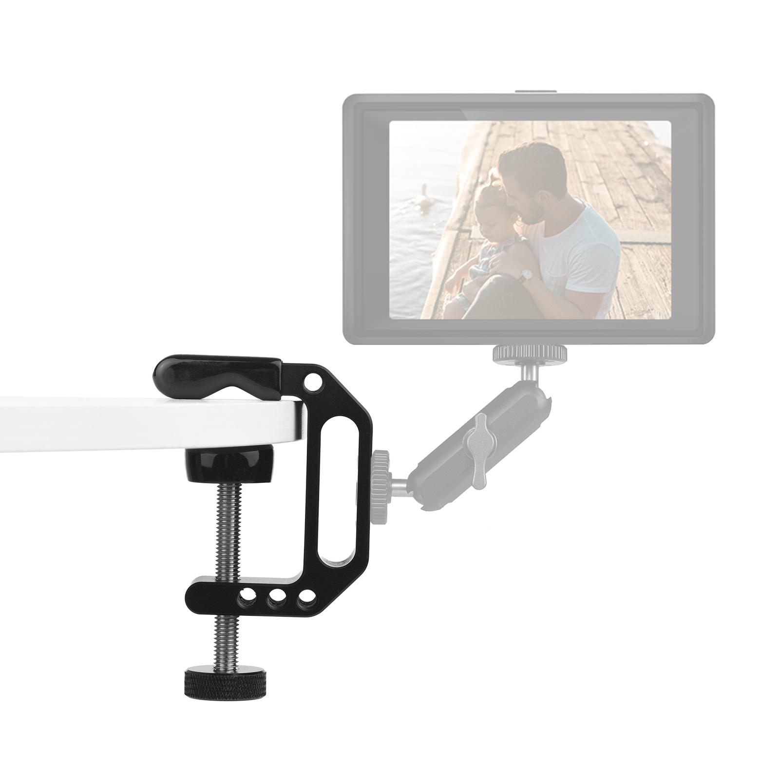 Universal C Clamp Heavy Duty Desktop Mount Clamp Tripod Light Stand Clamp with Standard 1/4 Inch & 3/8 Inch Screw Holes