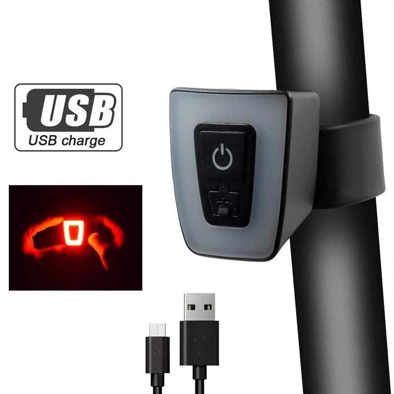 Đèn Led Gắn Đuôi Xe Đạp Có Thể Sạc Lại Bằng Cổng USB Chống Thấm Nước Tiện Dụng