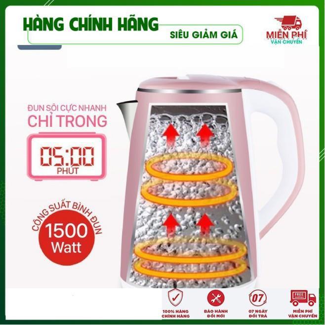 Ấm Siêu Tốc Thái Lan JIPLAI Cao Cấp 2.5L, Ấm Đun Siêu Tốc 2 Lớp