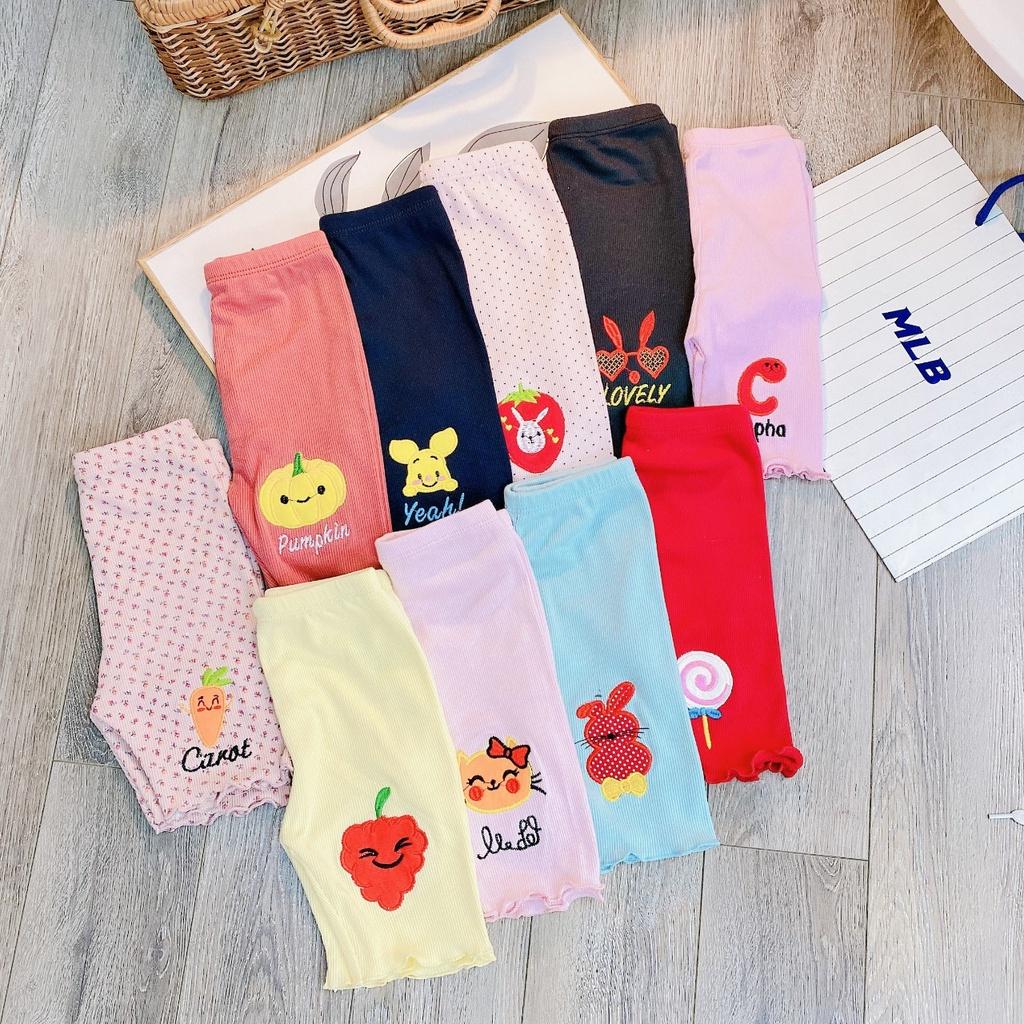 Quần áo bé gái, quần leggings đùi cho bé gái size 5-20kg chất thun gân siêu co giãn mặc chuẩn form