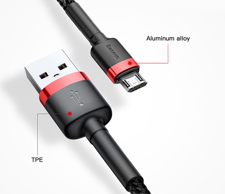 Cáp Sạc Nhanh Micro USB Cho Smartphone Android 2.4A Baseus Cafule - Hàng chính Hãng