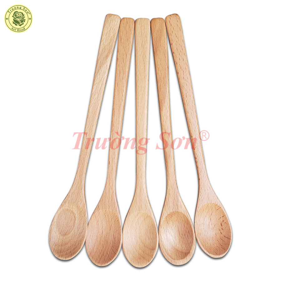 Muỗng Gỗ Beech Búp Sen Lớn Dài 20 Cm - Đồ Gỗ Nhà Bếp Thương Hiệu Trường Sơn