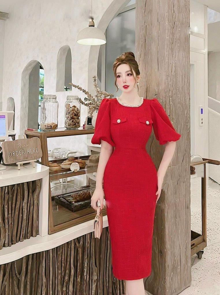 ĐẦM BODY DẠ VIỀN CỔ HẠT 14141