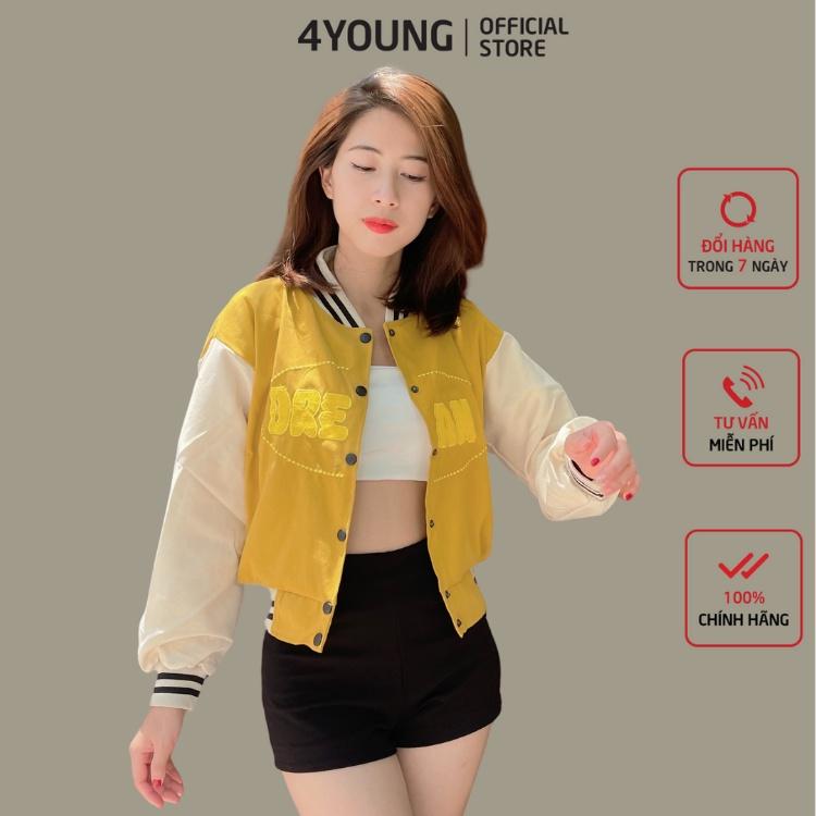 Áo khoác bomber nữ croptop dang lửng