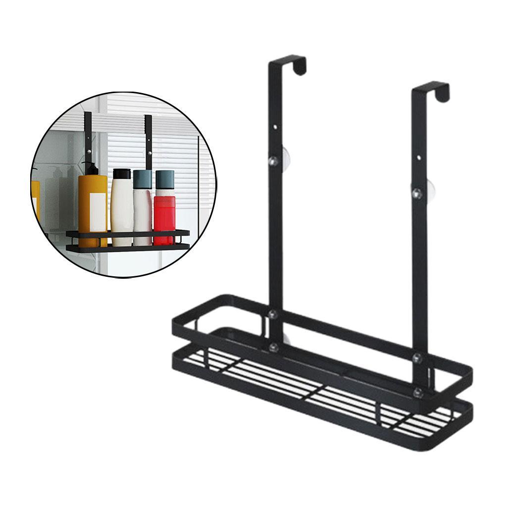 Black Over The Door Hanging Shelf Rack  Holder Basket 1-Layer