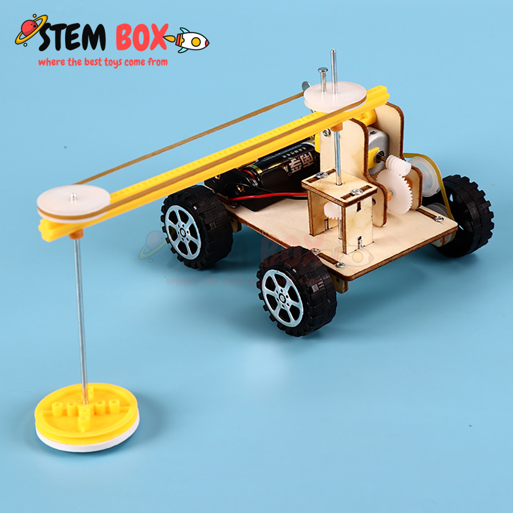 Đồ chơi STEM bộ lắp ghép robot quét rác chạy pin - Trò chơi DIY STEM BOX