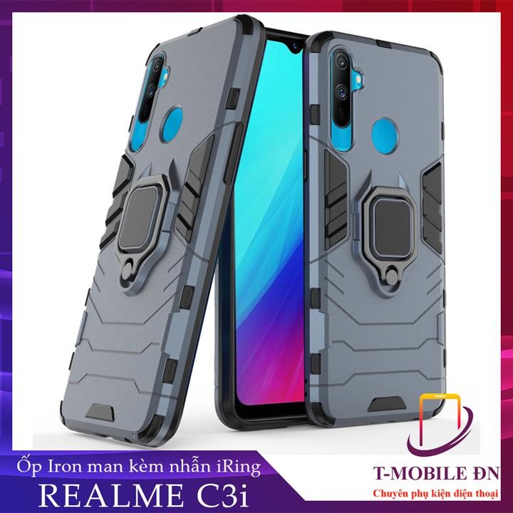 Ốp lưng cho Realme C3 C3i iron man chống sốc kèm nhẫn xoay chống xem video bảo vệ camera