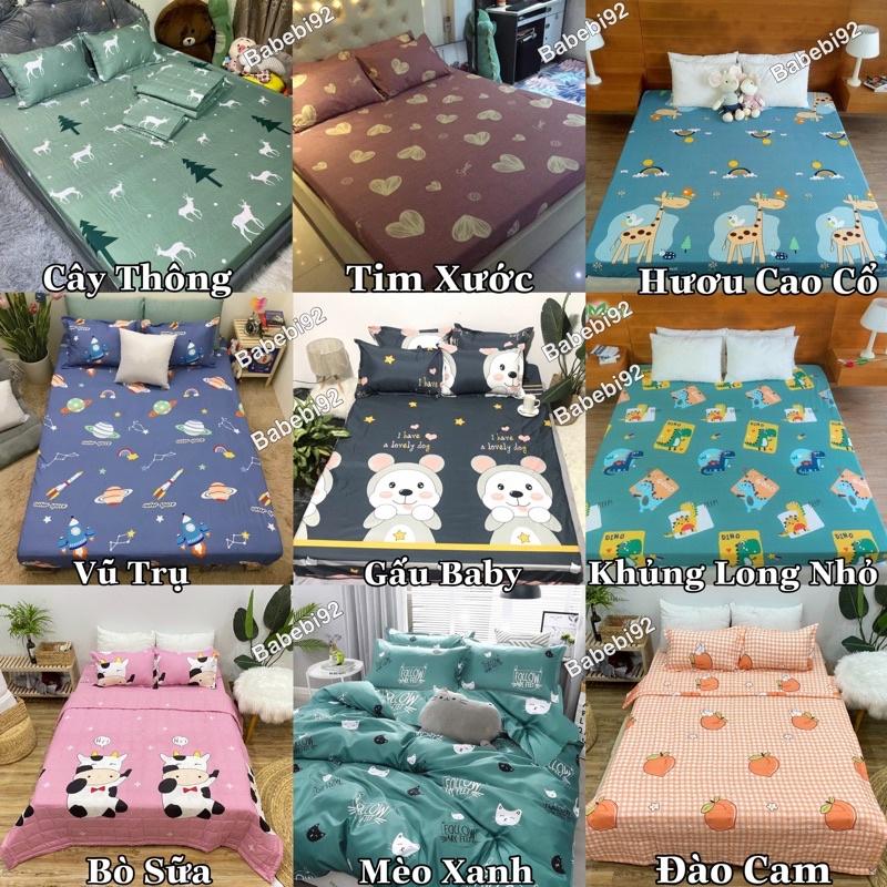 Ga chun bọc đệm poly cotton m6/m8 kèm 2 vỏ gối đa dạng mẫu mã