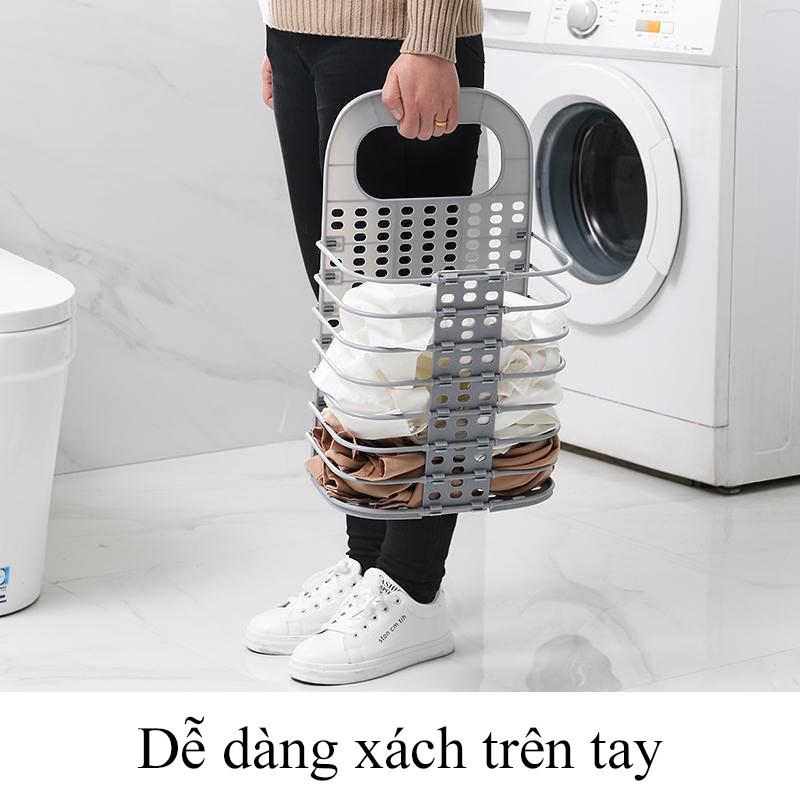 Giỏ đựng quần áo treo tường gấp gọn thông minh , giỏ treo tường đựng quần áo đồ dùng nhà tắm