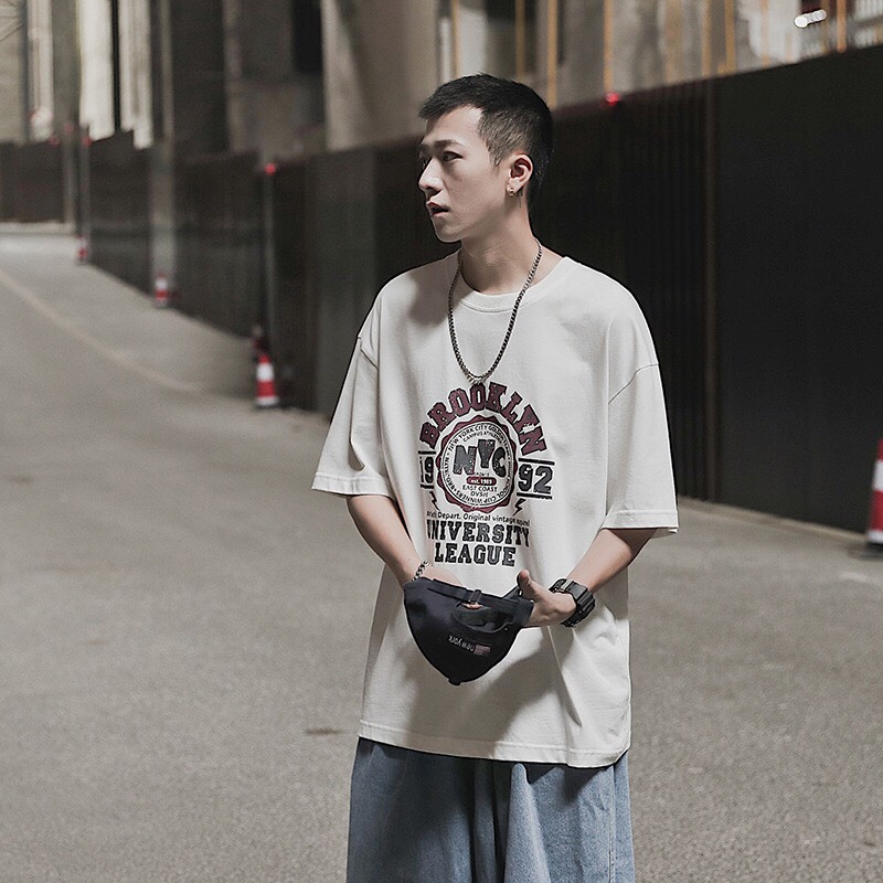 [ Có Ảnh Thật ] Áo thun unisex tay lỡ form rộng - áo phông NYC 1992