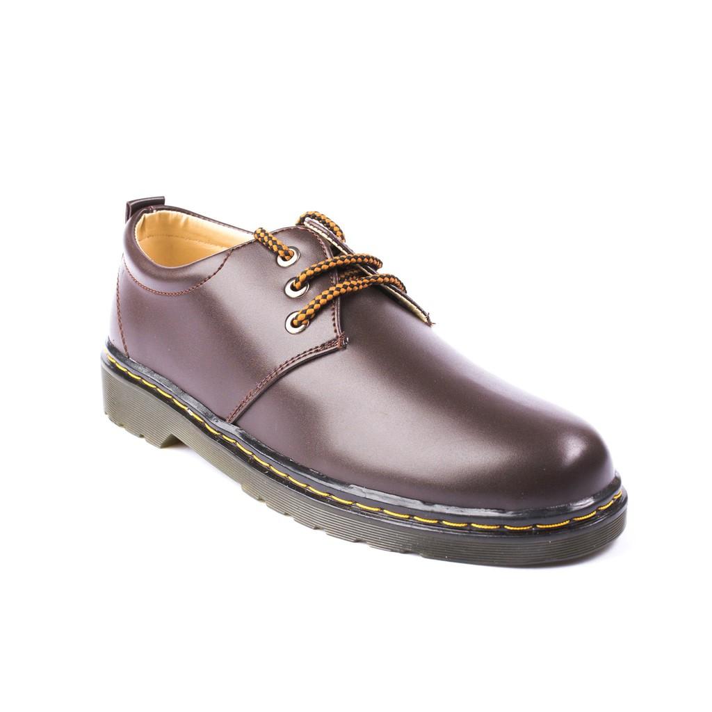 Giày Boot Nam Cổ Ngắn Màu Nâu Da Trơn Cực Đẹp Và Phong Cách Để Khâu Chắc Chắn - M353-NAU- Kèm Vòng Phong Thủy Gỗ Mun