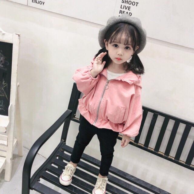 Áo khoác kaki hồng cho bé SB2135 siêu cute dễ thương sz 19-20kg (hàng có sẵn)