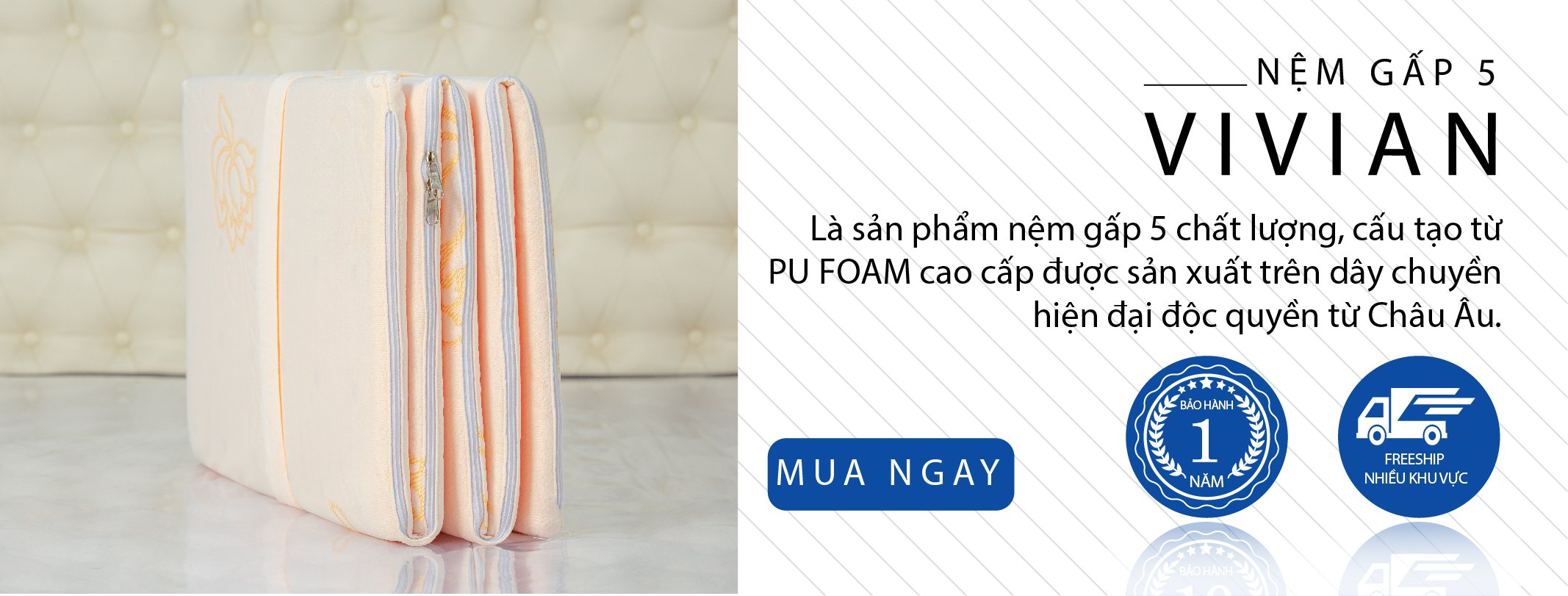 Nệm Xếp Gấp 5 Đa Năng - Tối đa hóa sự tiện dụng đến người dùng Việt