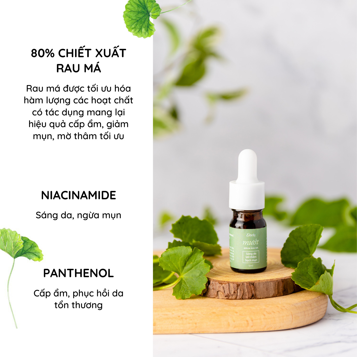 Serum rau má ELEDY 5ml giảm mụn, sáng da mờ thâm, ngăn ngừa sẹo lõm