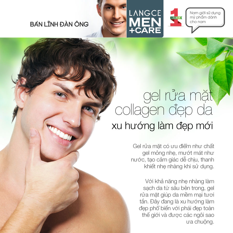 COLLAGEN WHITE CLEANSER RỬA MẶT TRẮNG DA GIỮ ẨM RONG NHO CHO NAM