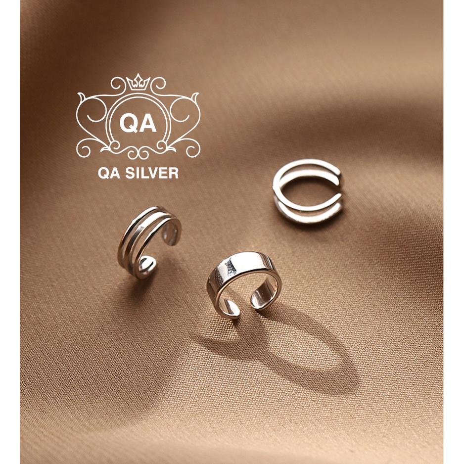 Khuyên tai bạc 925 kẹp vành không cần lỗ layer bông nam nữ S925 EARCUFF Silver Earrings QA SILVER EA201202