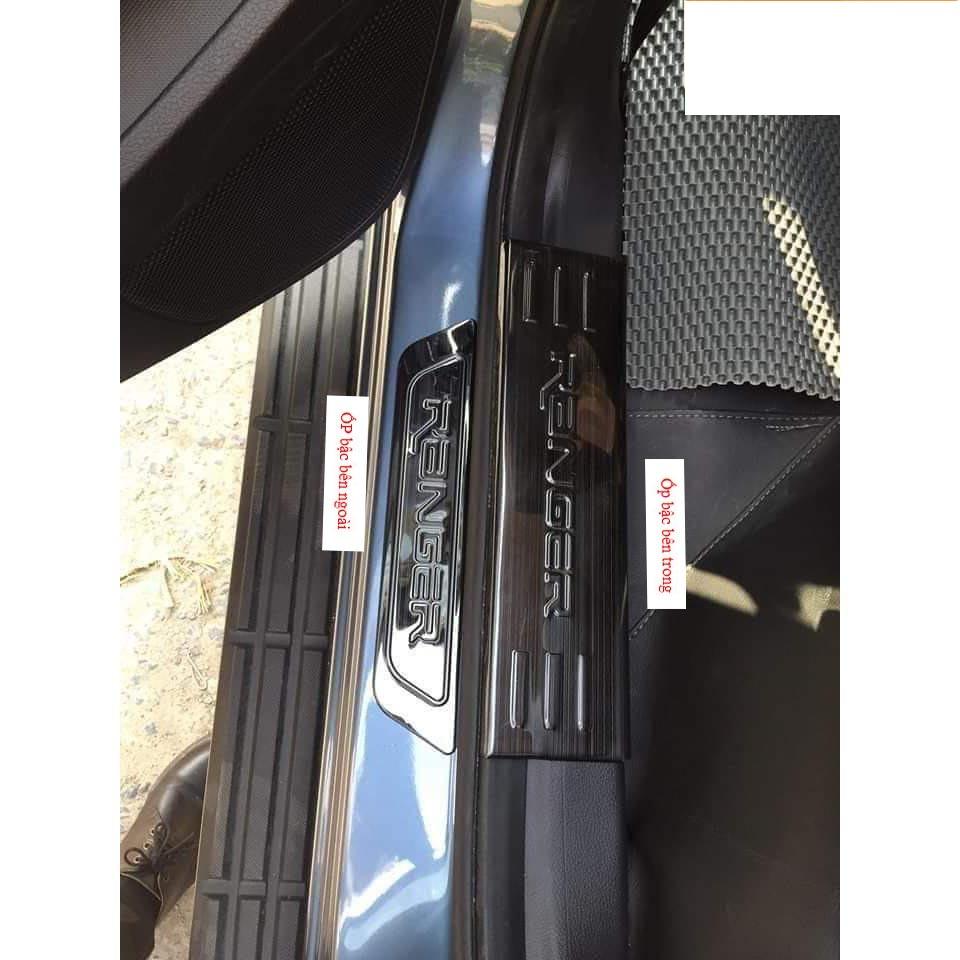 Ốp bậc cửa , nẹp bước chân Ford Ranger 2017-2022 cao cấp -mẫu Titan 8 chi tiết