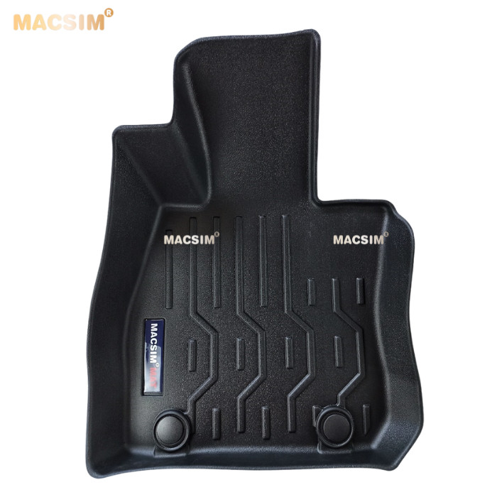 Thảm lót sàn xe ô tô Mazda CX3 màu đen trơn Nhãn hiệu Macsim chất liệu nhựa TPV cao cấp - 2 hàng ghế
