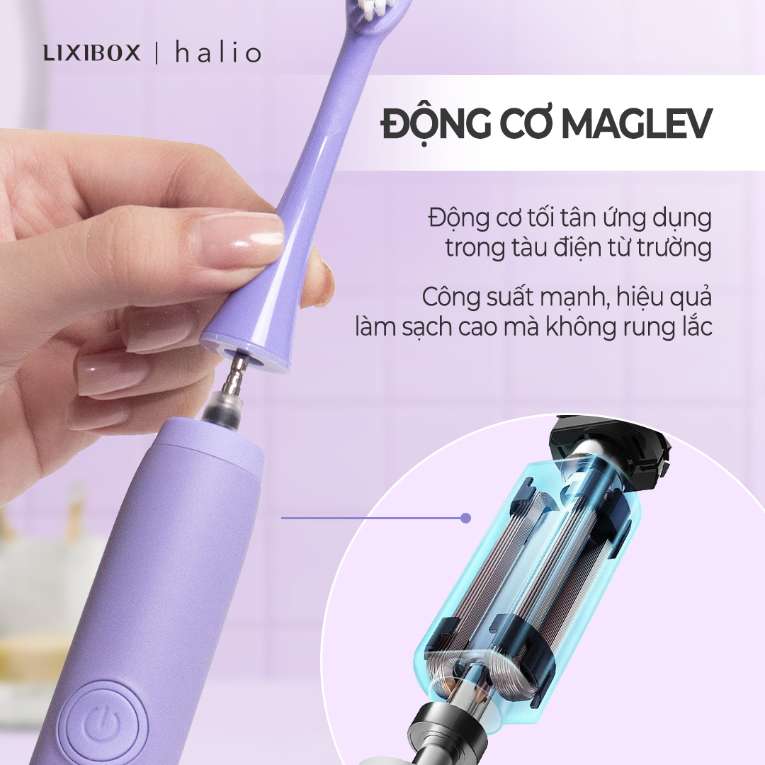 Combo Bàn chải điện Halio Sonic Toothbrush PRO Periwinkle Và Máy Rửa Mặt Cho Da Nhạy Cảm Purple Rain