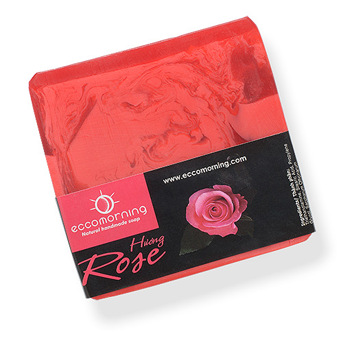 Xà Bông Thiên Nhiên Handmade eccomorning Hình Vuông Hương Hoa Hồng – Rose Soap