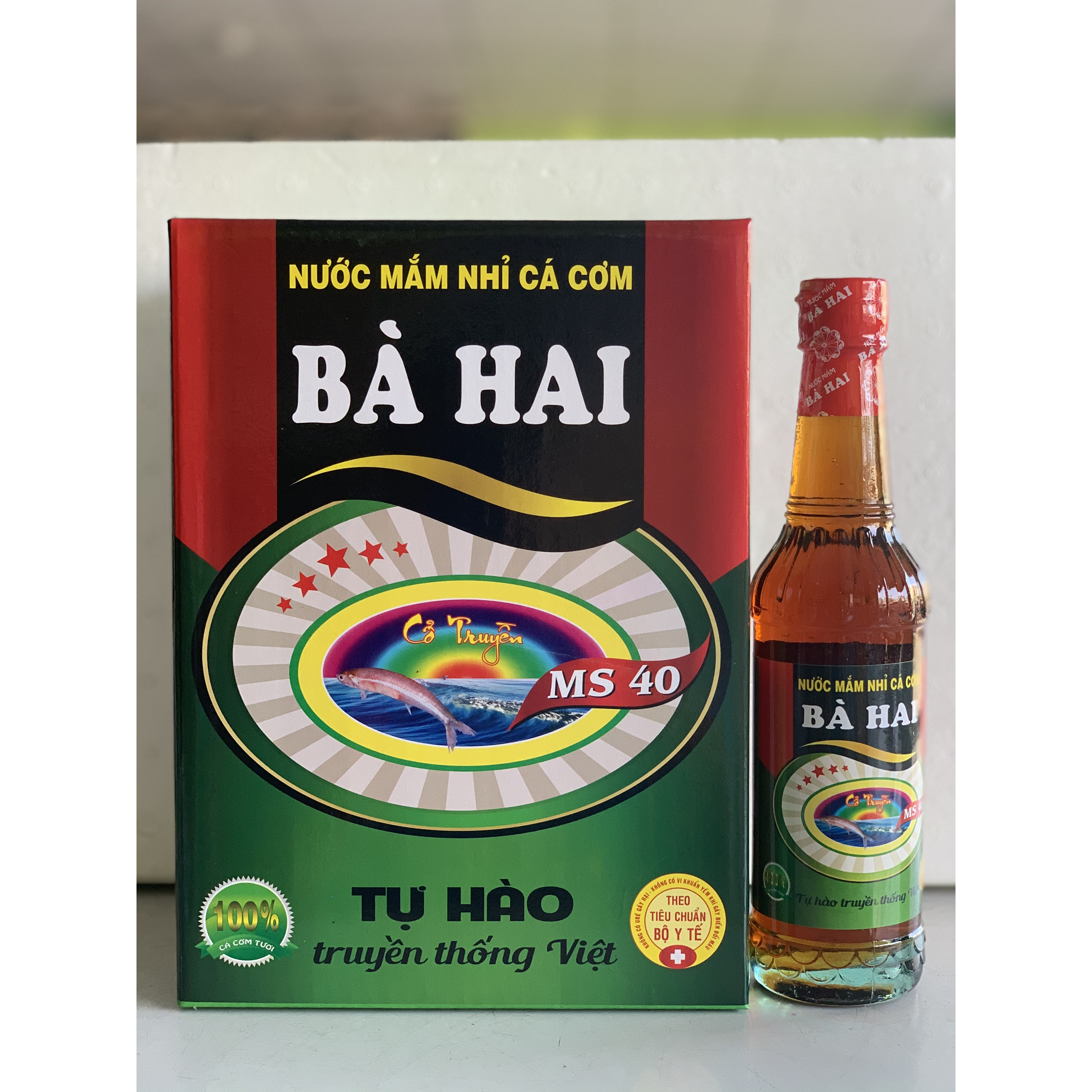 Thùng Nước Mắm Nhĩ Cá Cơm Bà Hai MS40 (6 x 330ml)