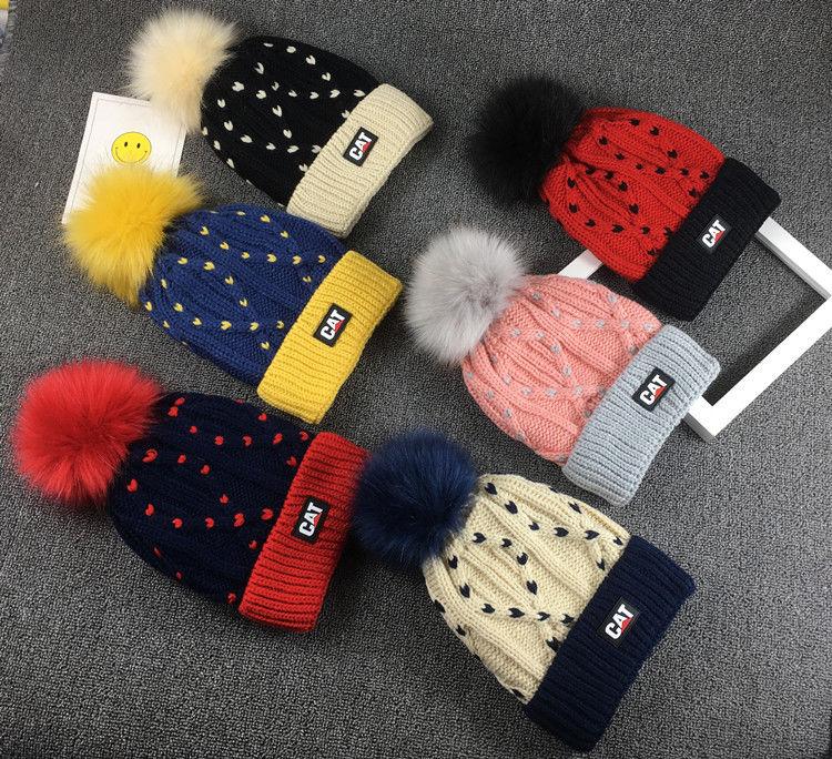 Thời Trang Mùa Đông Trẻ Em Khăn Choàng Nón Bộ Cho Trẻ Em Dệt Kim Beanies Với Bộ Lông Pompoms Cho Bé Trai Bé Gái Ấm Áp Với Sang Trọng Mũ Lưỡi Trai