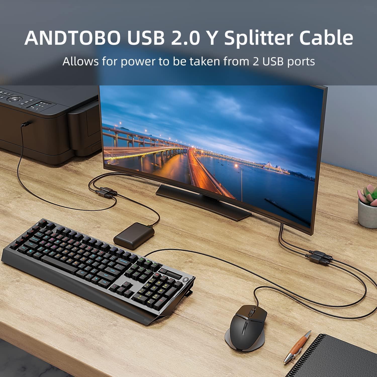 USB 2.0 Splitter Y Cáp 1 nam đến 2 Nữ bộ chuyển đổi bộ chuyển đổi dây phụ nữ