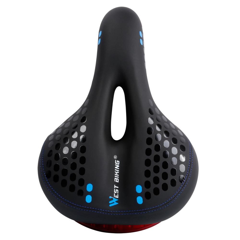 Yên xe đạp cao cấp WEST BIKING Thiết kế rỗng, không đè lên đáy quần, siêu nhẹ,có đèn hậu