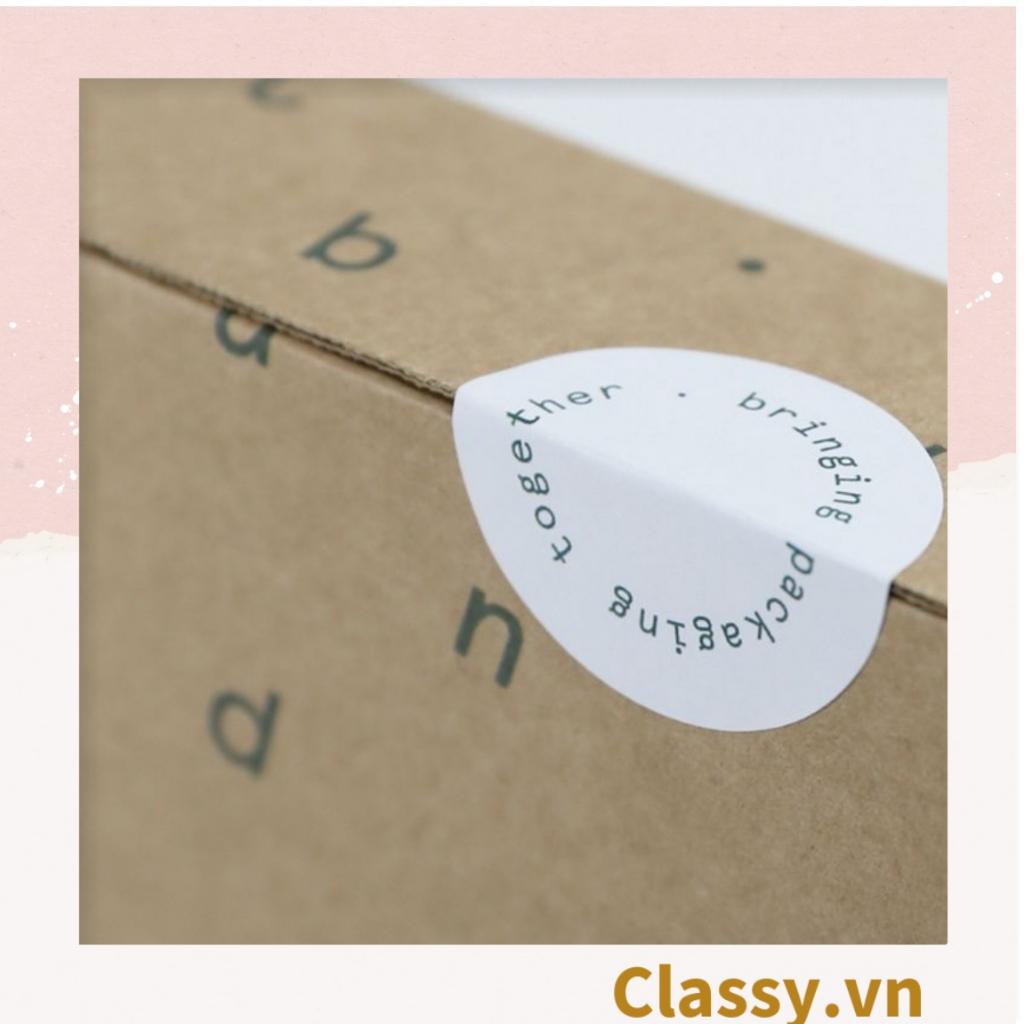 Cuộn 500 Sticker 2 kích thước, trơn chưa in, khách hàng mua về in logo cá nhân, dán bao bì, bánh handmade Q1685