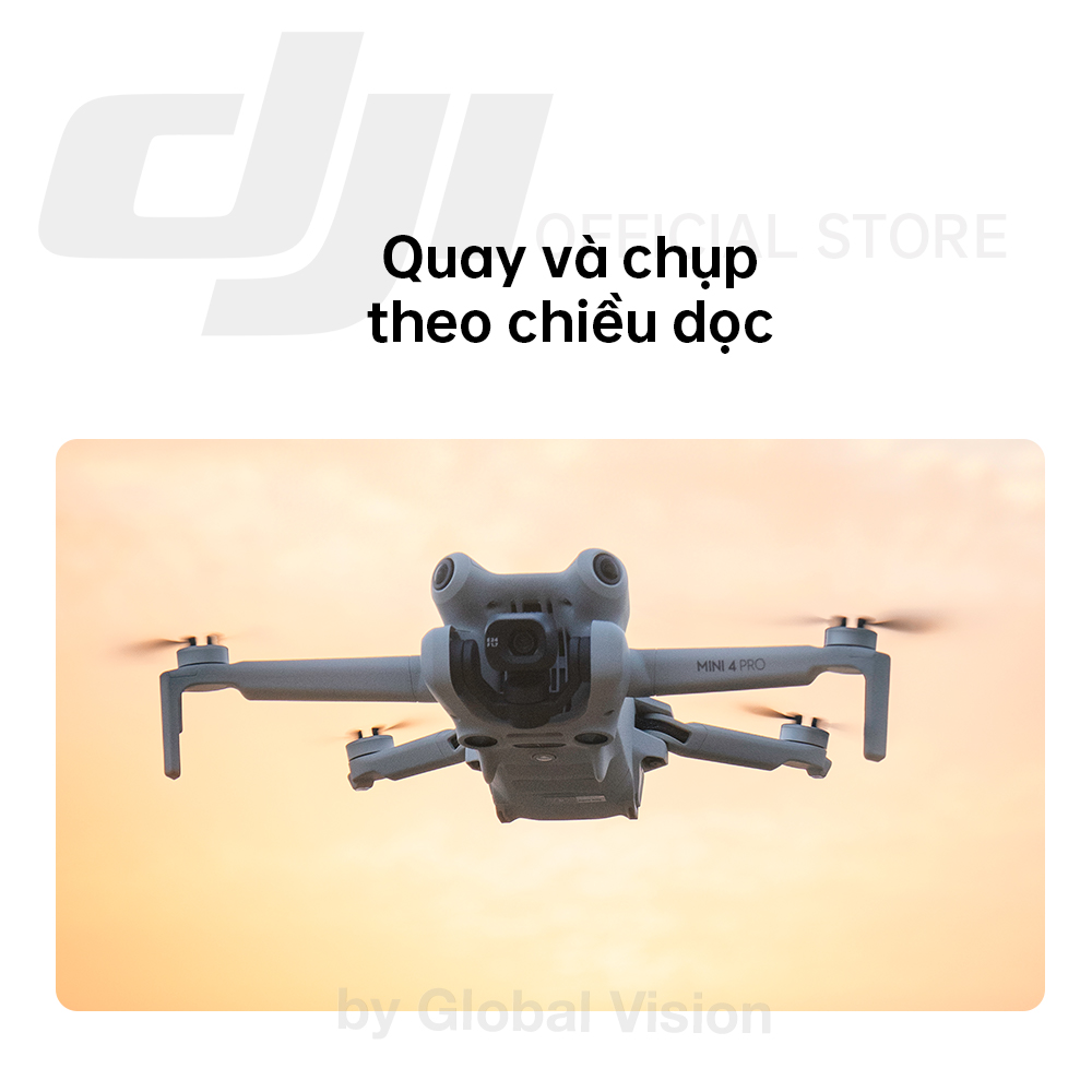 Flycam DJI Mini 4 Pro quay video dọc, chất lượng 4K 60fps HDR, ActiveTrack 360 (DJI Mini 4 Pro) - Hàng chính hãng