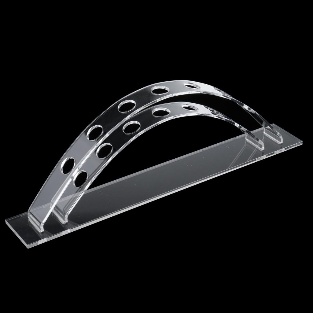 7 Slots Rainbow Acrylic Makeup Brush Holder Rack Pen Pencil Organizer Shelf