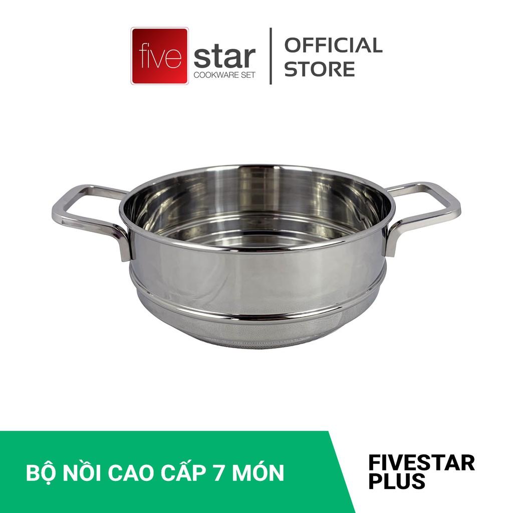 Bộ nồi xửng hấp inox 304 cao cấp Fivestar Plus 3 lớp đúc liền 4 chiếc nắp inox