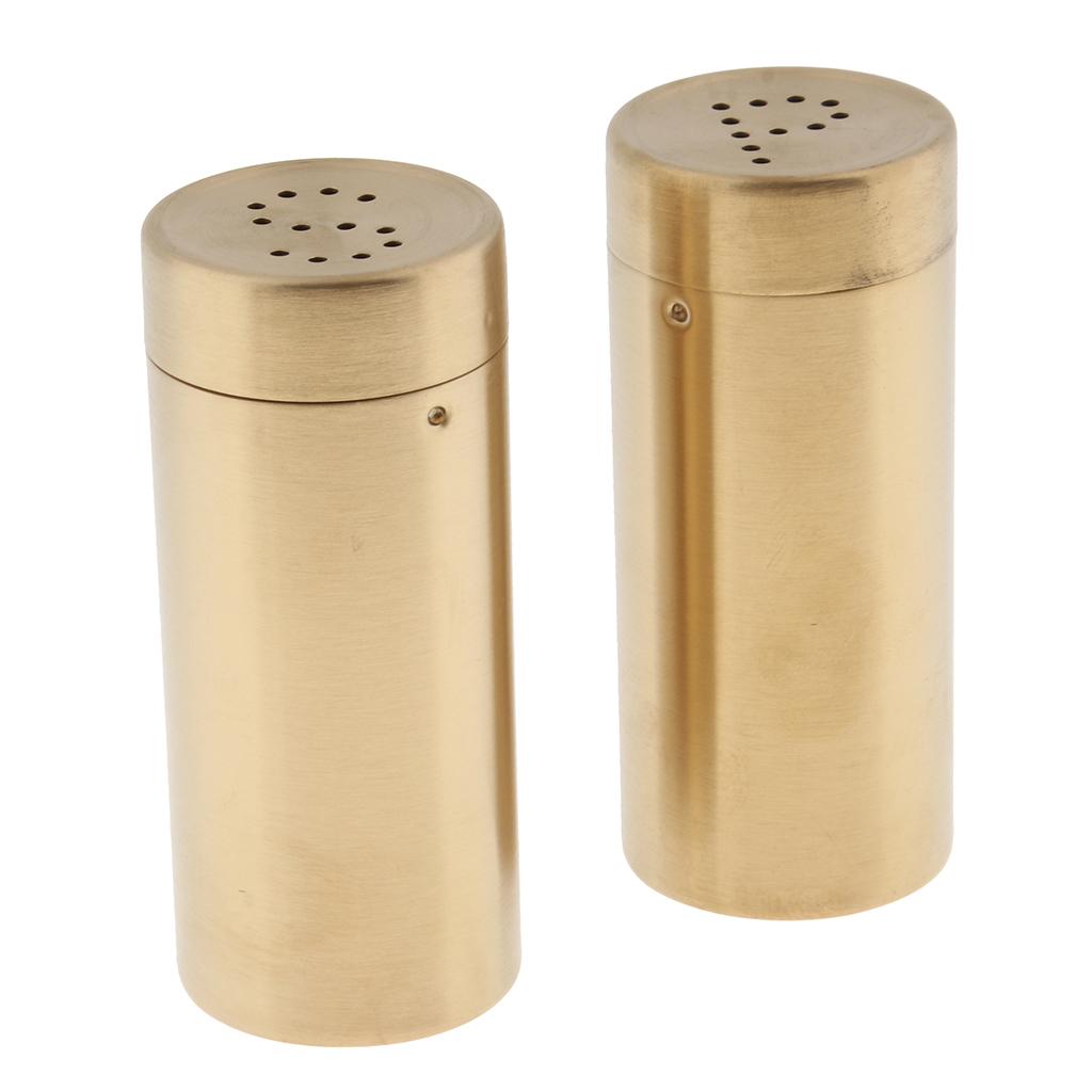 2Set 4Pcs Stainless Steel Salt Pepper Shaker 3.8x8.8cm/1.5x3.5 inch