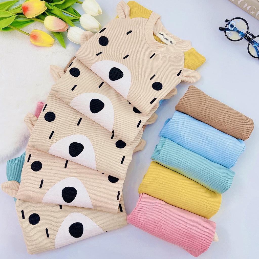 (MS50)Bộ dài tay len tăm phối màu tai thỏ ấm áp cực xinh cho bé trai/bé gái
