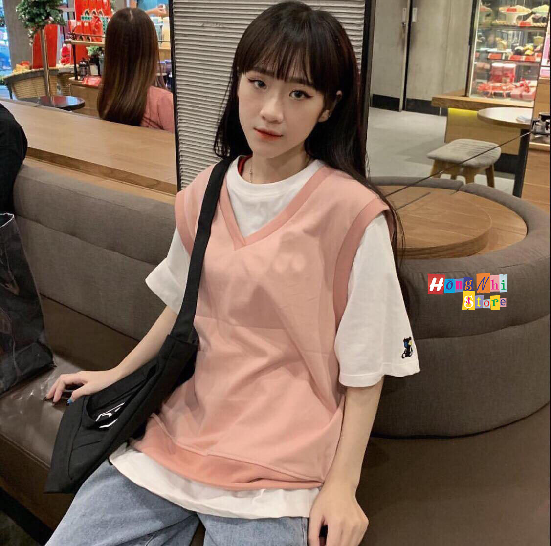 Áo Gile Trơn Sát Nách Cổ Tim Màu Trắng Gile Basic Ulzzang Unisex - MM