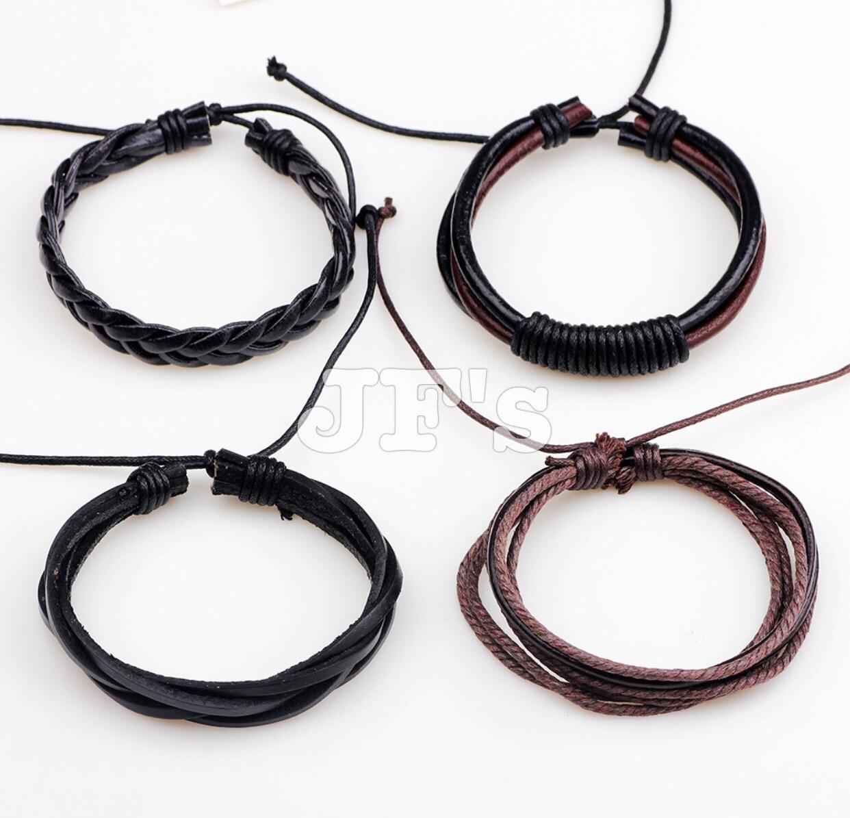 Vòng đeo tay da bện nhiều lớp, vòng tay bohemian cho nam và nữ