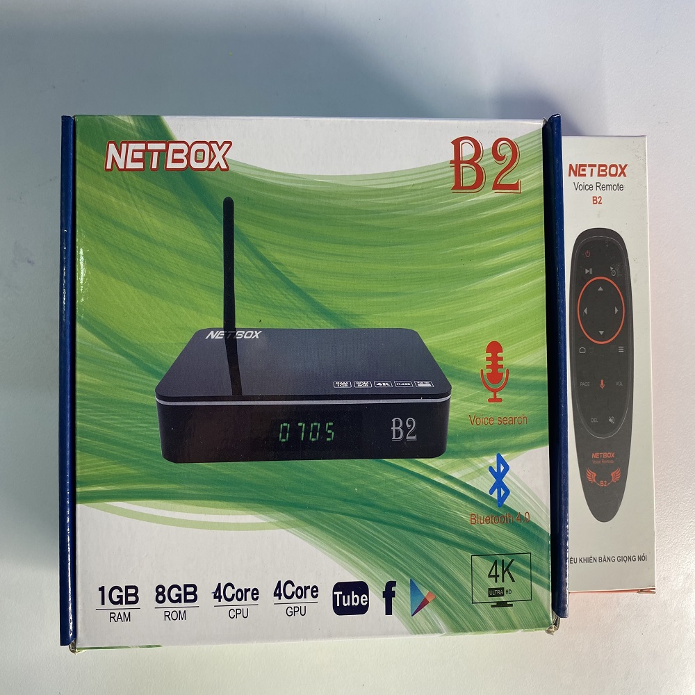 Android Tivi Box NETBOX B2 Ram 1Gb Rom 8Gb 4K UltraHD TẶNG KÈM ĐIỀU KHIỂN GIỌNG NÓI VÀ BAY NETBOX B2 - Hàng Chính Hãng