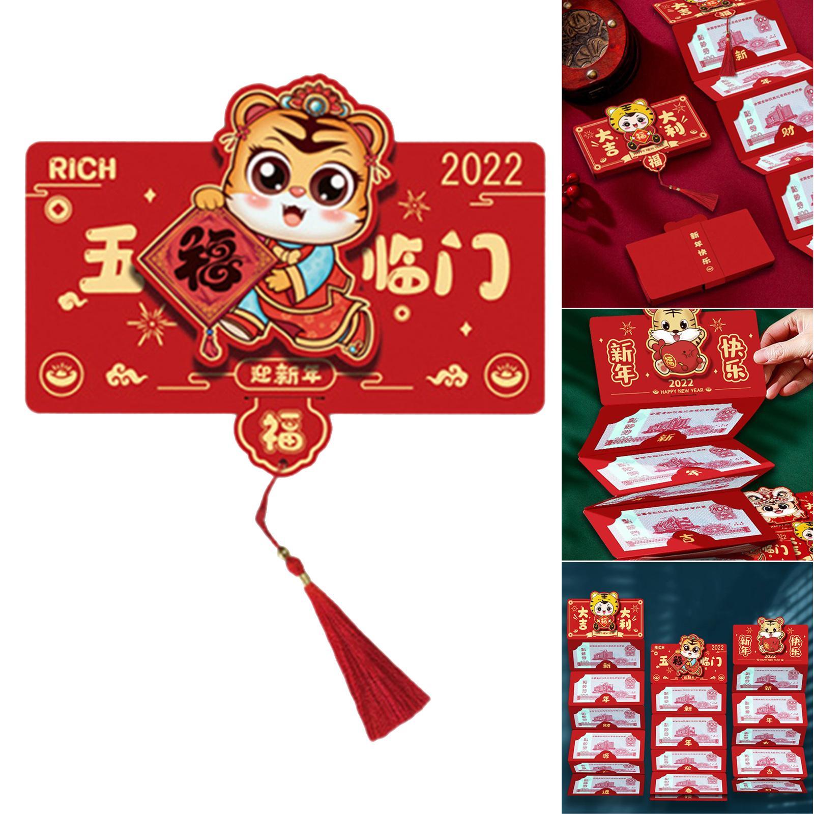 4x 6 Pieces Chinese New Year Money Envelope Spring Festival Marriage 2022 Red