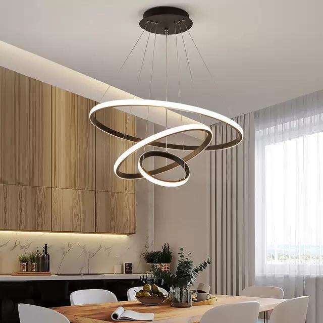 Thiết kế mới - Đèn thả vòng LED ánh sáng hiện đại - 5 mẫu tùy chọn nhiều kích thước