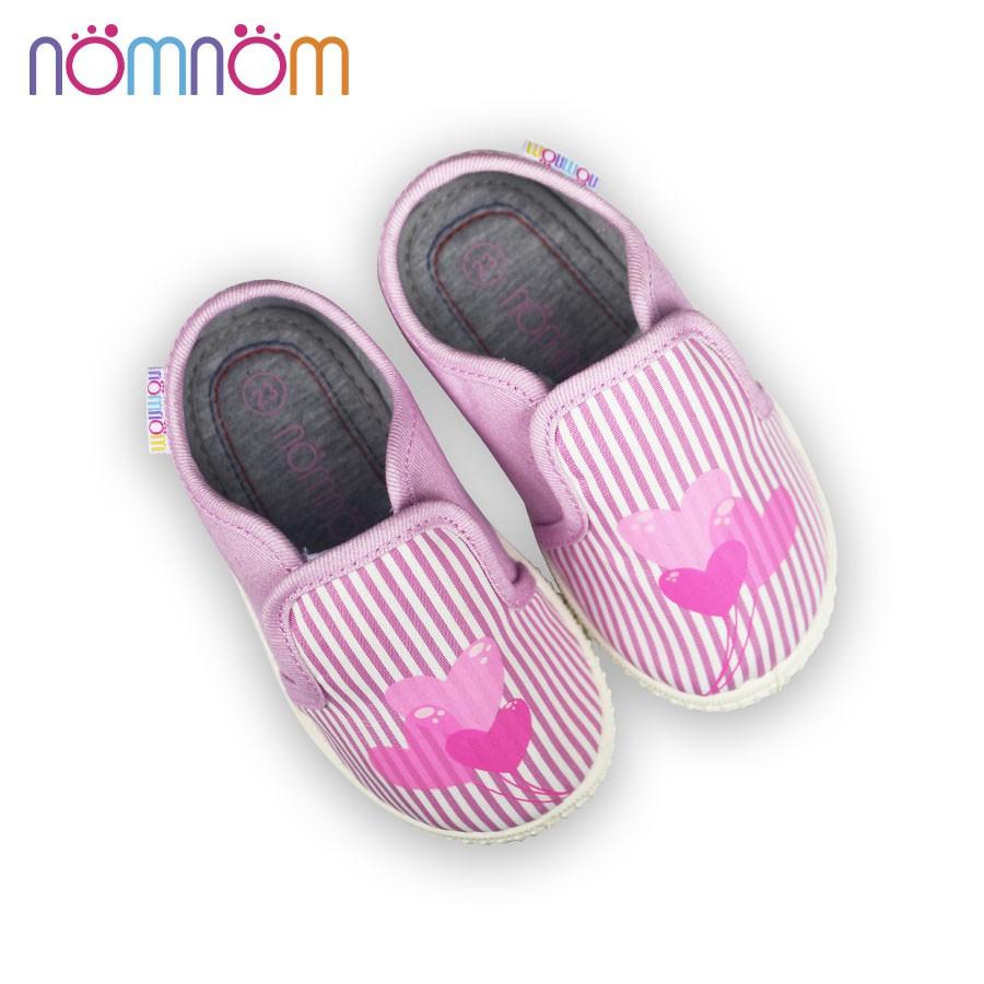 Giày slipon bé gái nomnom EPG1933 kẻ hồng