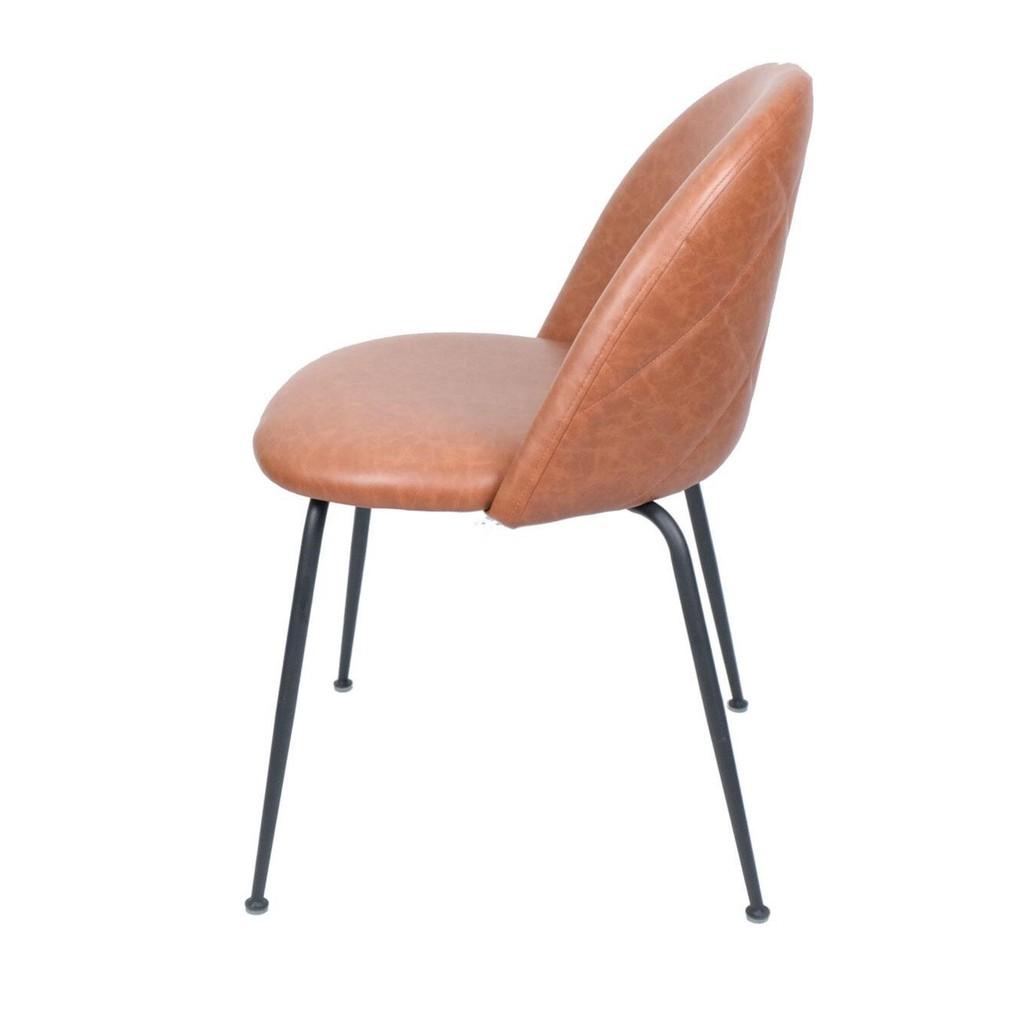Ghế ăn vải nhung chân đen LB195
