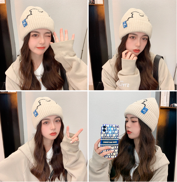 Nón len đội đầu nữ hình Gấu cute dáng beanie trùm tai thời trang mùa đông đẹp rẻ đi học đi chơi