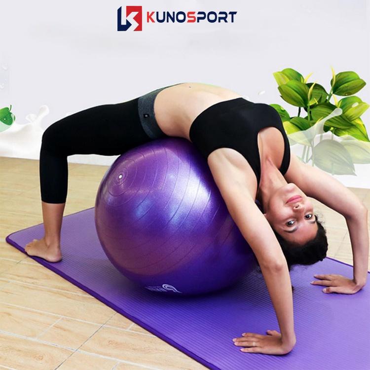 Bóng tập yoga KUNOSPORT loại dày kích thước 65cm bóng tập yoga pilates 900g tặng bộ bơm bóng