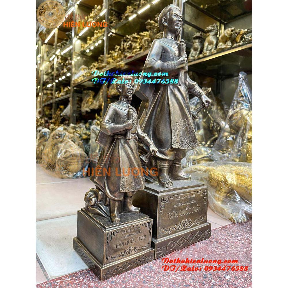 Tượng Trần Quốc Tuấn Bằng Đồng Thau Nguyên Chất Màu Nâu Giả Cổ Đẹp - Vật Phẩm Trang Trí Để Bàn Làm Việc Và Phòng Khách