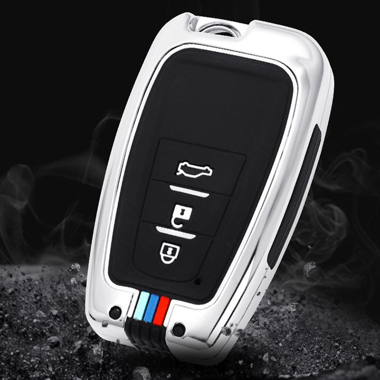Ốp bảo vệ chìa khóa xe TOYOTA 4 nút bằng hợp kim cao cấp sang trọng PKXH-183