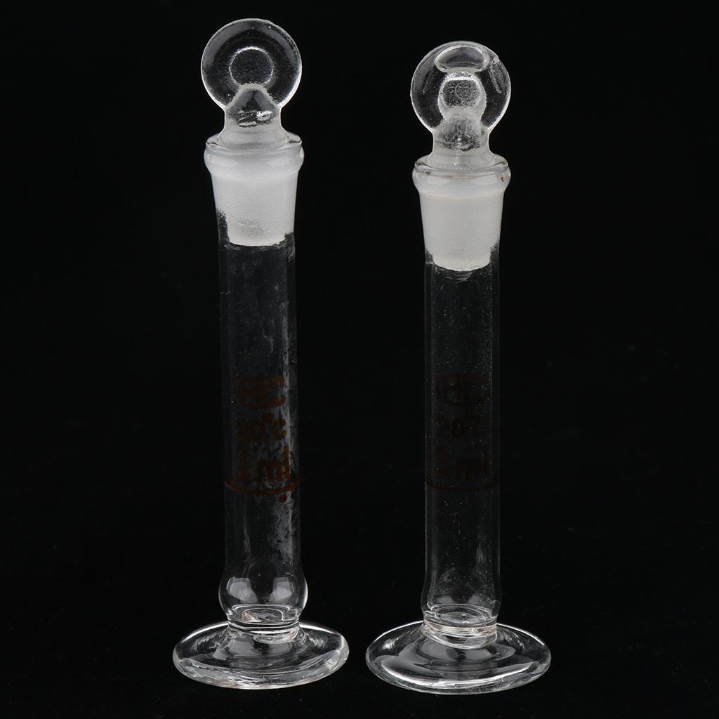 Set Of 4x Micro Volumetric Flask With Base, Ground Stopper, and Permanent graduation line easy to read